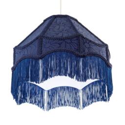Happy Homewares Classic Victorian Style Empire Pendant Shade in Midnight Blue Fabric - Size: 12 inches - thumbnail 5
