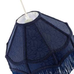 Happy Homewares Classic Victorian Style Empire Pendant Shade in Midnight Blue Fabric - Size: 12 inches - thumbnail 3