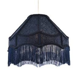 Happy Homewares Classic Victorian Style Empire Pendant Shade in Midnight Blue Fabric - Size: 12 inches - thumbnail 1