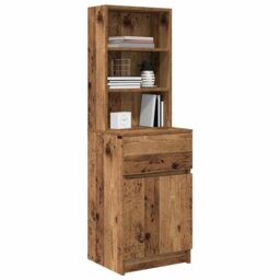Berkfield Home Bedside Cabinet Old Wood 39x35x125 cm Engineered Wood - Size: 39 x 35 x 125 cm - thumbnail 4