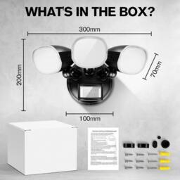 NESTLUNE 200W LED Flood Light with PIR Motion Sensor 24000lm in Black - thumbnail 2