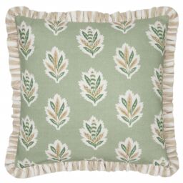 Sanderson Sessile Leaf Ruffle Cushion in Light Green - Size: 50 cm x 50 cm - thumbnail 2