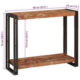 Berkfield Home Console Tables Multicolour 90 x 33 x 75 cm Solid reclaimed wood - thumbnail 9