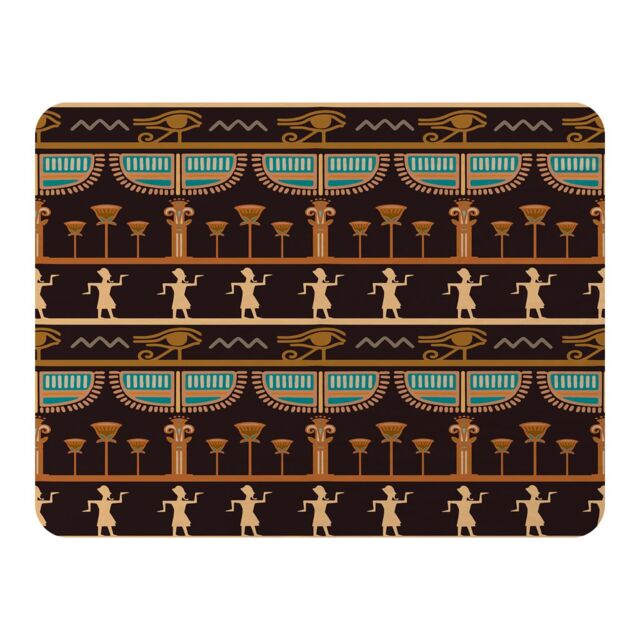 Benjamin Tate Design Orange & Black Hieroglyphs Blanket in Natural - Size: 120 cm x 150 cm - image 1