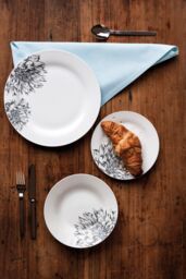 Orsina Stylish Botanic 12 Piece Dinner Set, Durable Dinner Set For Dinner, Contemporary Design Crockery Set in White - thumbnail 2