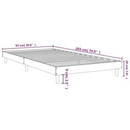 Berkfield Home Bed Frame Smoked Oak 90x200 cm Engineered Wood in Brown - thumbnail 9