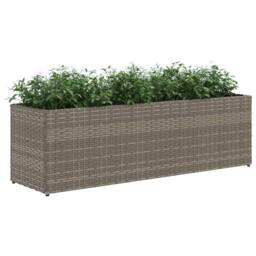 Berkfield Home Garden Planters with 3 Pots 2 pcs Grey 105x30x32 cm Poly Rattan - Size: 105 x 30 x 32 cm - thumbnail 4