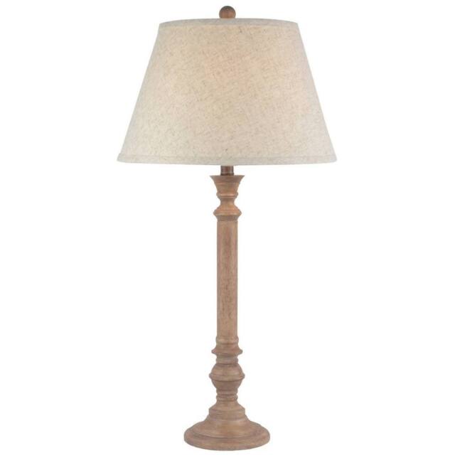 Lemon Pavilion Furniture and Decor Solenne Table Lamp with Edged Linen Shade - L41 x W41 x H79 cm - Brown