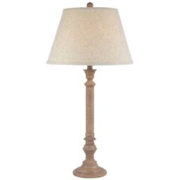 Lemon Pavilion Furniture and Decor Solenne Table Lamp with Edged Linen Shade - L41 x W41 x H79 cm - Brown - thumbnail 1