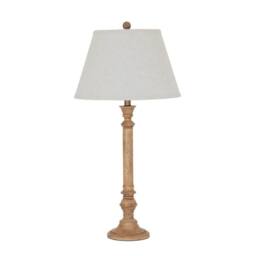 Lemon Pavilion Furniture and Decor Solenne Table Lamp with Edged Linen Shade - L41 x W41 x H79 cm - Brown - thumbnail 2