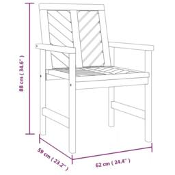 Berkfield Home Beautiful Garden Dining Chairs 4 pcs Solid Wood Acacia in Brown - thumbnail 8
