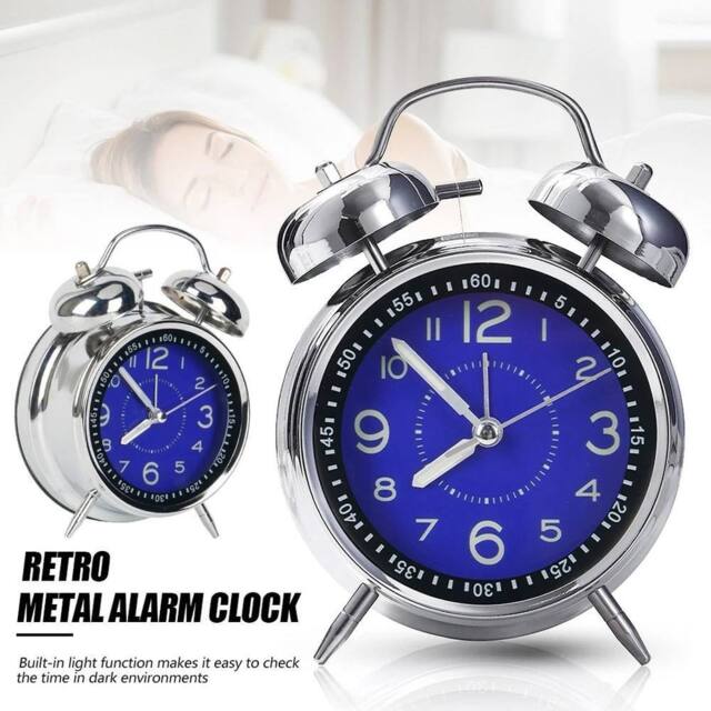 SPETLEK Vintage Extra Loud Alarm Clock Twin Bell Battery in Blue - Size: 0.6m2 - image 1