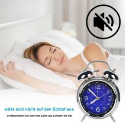 SPETLEK Vintage Extra Loud Alarm Clock Twin Bell Battery in Blue - Size: 0.6m2 - thumbnail 5