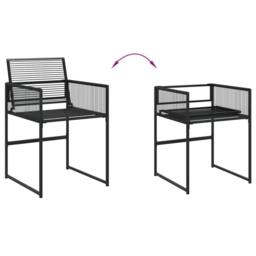 Berkfield Home Beautiful 11 Piece Garden Dining Set Black Poly Rattan - thumbnail 4