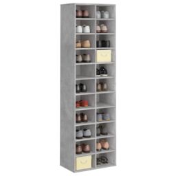 Berkfield Home Shoe Cabinet Concrete Grey 54x34x183 cm Engineered Wood - Size: 54 x 34 x 183 cm - thumbnail 3