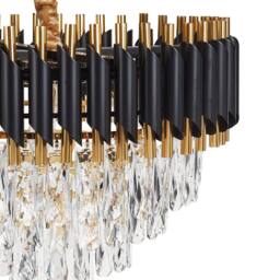 Wyld and Coco Glamour Chandelier Gold and Black Iron Pendant with Crystals - thumbnail 5