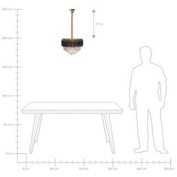 Wyld and Coco Glamour Chandelier Gold and Black Iron Pendant with Crystals - thumbnail 8