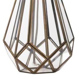 First Choice Lighting Polly - Antique Brass 50cm Table Lamp with Faux Linen Shade in Bronze - thumbnail 3