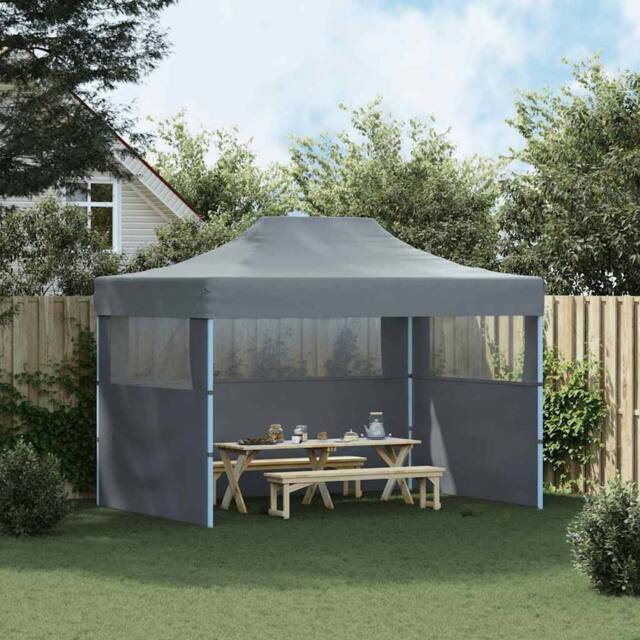 Berkfield Home Professional Folding Party Tent with 2 Sidewalls 2x2 m Steel Anth… in Dark Grey