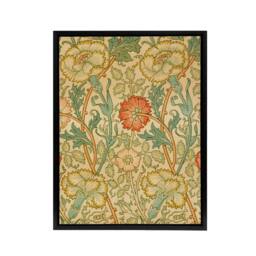 "Artery8 Pink Carnations & Roses W. Morris Black Framed Canvas Wall Art - Size: W12"" x H16""" - thumbnail 1