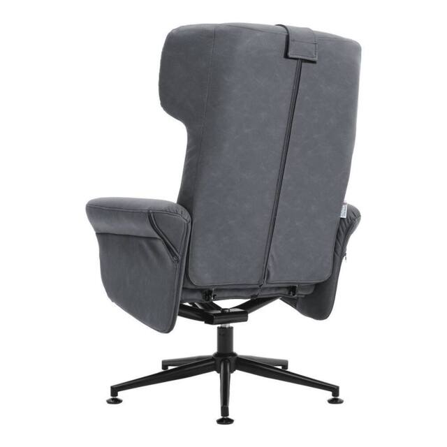 VOGREX PU Leather Swivel Recliner Executive Armchair with Footstool Set in Grey - image 1