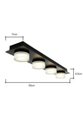 BHS Lighting Brooke Bar Spotlight Ceiling Light in Black - thumbnail 5