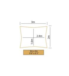 Primrose 3m x 2m Water Resistant Patio Sun Shade Sail 96.5% UV Block Free Rope in Off-White - thumbnail 6
