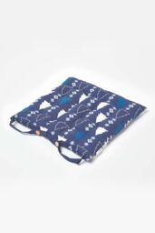 Homescapes 4 Pack Seat Pads Luxury Cotton Christmas Blue Winterland Indoor Outdoor Cushion - thumbnail 2