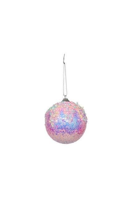 KDMD Iridescent Pink Bauble 8cm 4 Pack - image 1
