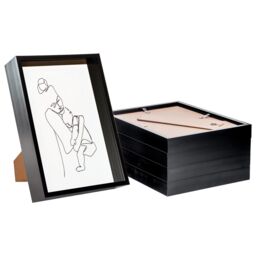 "Nicola Spring Deep Box Photo Frame - A4 (8 x 12"") - Pack of 5 in Black" - thumbnail 1