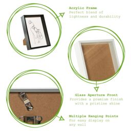 "Nicola Spring Deep Box Photo Frame - A4 (8 x 12"") - Pack of 5 in Black" - thumbnail 2