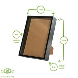 "Nicola Spring Deep Box Photo Frame - A4 (8 x 12"") - Pack of 5 in Black" - thumbnail 4