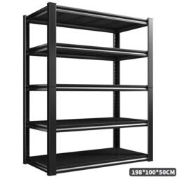 EONLION 5 Tier Boltless Garage Storage Shelving Steel Racking in Black - Size: 1000mm × 2000mm - thumbnail 2