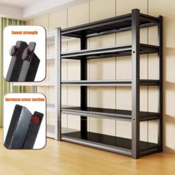 EONLION 5 Tier Boltless Garage Storage Shelving Steel Racking in Black - Size: 1000mm × 2000mm - thumbnail 5