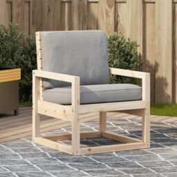 Berkfield Home Garden Chair 57.5x63x76 cm Solid Wood Pine in Brown - thumbnail 1