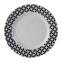Orsina Geometric 12 Piece Windmill Dinner Set, Porcelain Build Dinnerware Set, Glazed Finish Dishes Set For Daily Use in Black - thumbnail 3