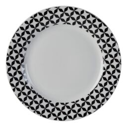 Orsina Geometric 12 Piece Windmill Dinner Set, Porcelain Build Dinnerware Set, Glazed Finish Dishes Set For Daily Use in Black - thumbnail 2