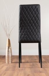 FurnitureboxUK Carson White Marble Effect Dining Table & 4 Milan Black Leg Chairs - thumbnail 6