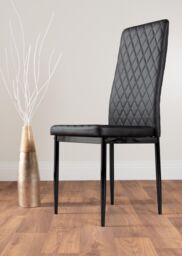 FurnitureboxUK Carson White Marble Effect Dining Table & 4 Milan Black Leg Chairs - thumbnail 9