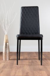 FurnitureboxUK Carson White Marble Effect Dining Table & 4 Milan Black Leg Chairs - thumbnail 4