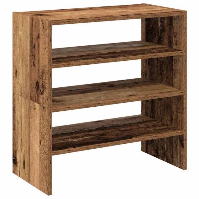 Berkfield Home Shoe Racks 2 pcs Stackable Old Wood 60x30x30.5 cm in Brown - image 1