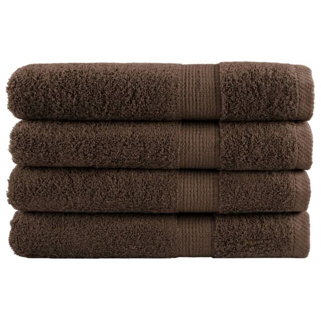 Berkfield Home Premium Towels SOLUND 4pcs Brown 100x200cm 600gsm - image 1