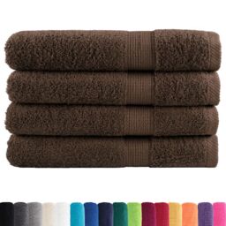 Berkfield Home Premium Towels SOLUND 4pcs Brown 100x200cm 600gsm - thumbnail 2