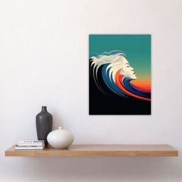 "Artery8 The Sea Is Calling Oil Painting Siren Wave Modern Bathroom Toilet Unframed Wall Art Print Poster Home Decor Premium - Size: W12"" x H16""" - thumbnail 4