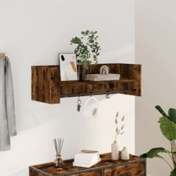 Berkfield Home Wall Shelf Smoked Oak 100x35x30.5 cm Engineered Wood in Brown - thumbnail 1