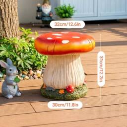 FLAVORA Tangerine-Mushroom Garden Stool Seat in Tangerine - Size: 0.6m2 - thumbnail 5