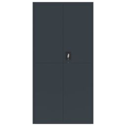 Berkfield Home File Cabinet Anthracite 90x40x180 cm Steel in Black - Size: 90 x 40 x 180 cm - thumbnail 3