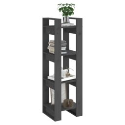 Berkfield Home Book Cabinet/Room Divider Grey 41x35x125 cm Solid Wood Pine - Size: 41 x 35 x 125 cm - thumbnail 5