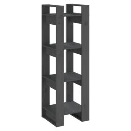 Berkfield Home Book Cabinet/Room Divider Grey 41x35x125 cm Solid Wood Pine - Size: 41 x 35 x 125 cm - thumbnail 2