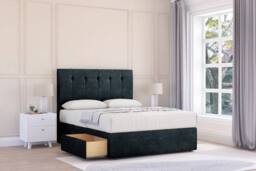 "Sloomy Highbury Naples Divan Base No Drawers - 54"" Headboard in Black - Size: Double" - thumbnail 2